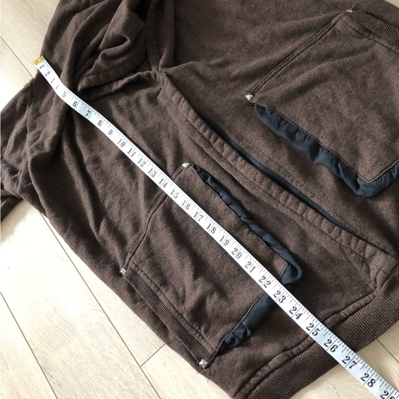 Aritzia Wilfred Free Rousseau Zip Hooded Sweatshirt Snaps in Brown Size L - Picture 10 of 11